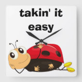 「TAKIN'IT簡単」 LADYBUG スクエア壁時計 (正面)