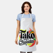 Tako Chuladas Fun Mexican Food All-Over Print Apro エプロン (着用した状態)