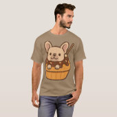 Takoyaki Frenchie Kawaii Japanese Snack Dog Sticke Tシャツ (正面フル)