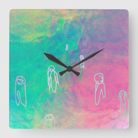 TAKUROMAN「Illusion」 スクエア壁時計 (正面)