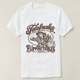 Talafreako テーブルをひっくり返すカウガール – 楽しいヴィンテージ tシャツ