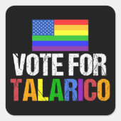Talaricoに投票 虹色の2026年選挙 スクエアシール (正面)