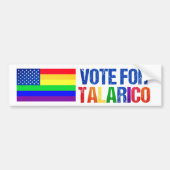 Talarico レインボーアメリカ国旗 選挙 バンパーステッカー (正面)