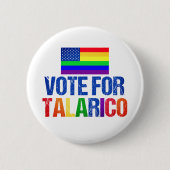 Talarico レインボーアメリカ国旗 2026年選挙 缶バッジ (正面)