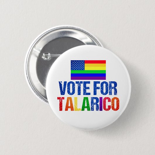 Talarico レインボーアメリカ国旗 2026年選挙 缶バッジ (正面&裏面)