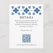 Talaveraスタイル結婚の詳細カードとQRコード エンクロージャーカード (正面)