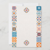 Talavera Floral Fiesta Spanish Wedding Invitation (裏面)