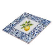 Talavera Lemons Light Blue and White Mediterranean タイル (側面)