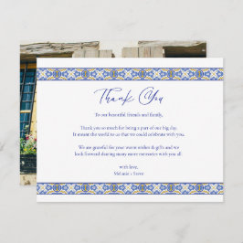 Talavera Mexicanスペインのの結婚写真ありがとう サンキューカード