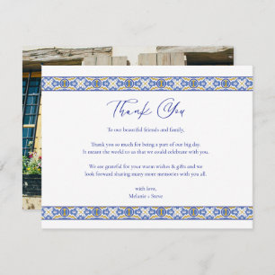 Talavera Mexicanスペインのの結婚写真ありがとう サンキューカード