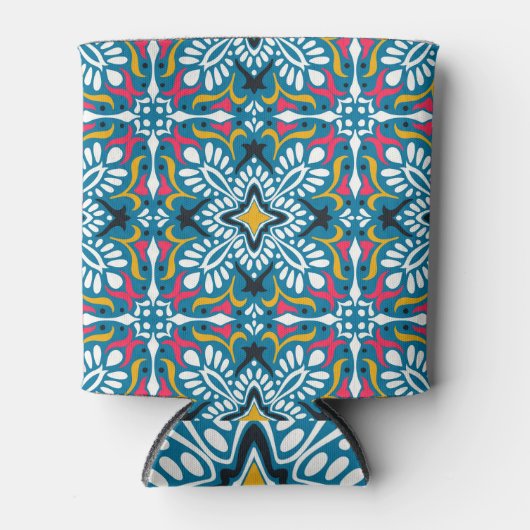 Talavera Mosaic:多文化シームレス壁紙。 缶クーラー (正面)