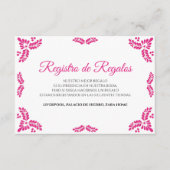 Talavera Pink Floral Minimalist Spanish Wedding エンクロージャーカード (正面)