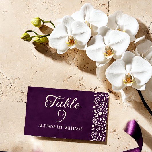 Talavera Purple Beige Wedding Place Card プレイスカード
