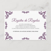 Talavera Purple Floral Minimalist Spanish Wedding エンクロージャーカード (正面)