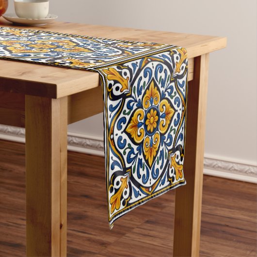 Talavera Spanish Tile ショートテーブルランナー (インサイチュ)