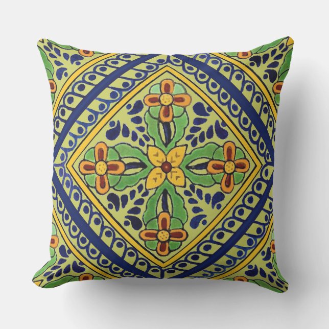 Talavera Tile アウトドアクッション (正面)