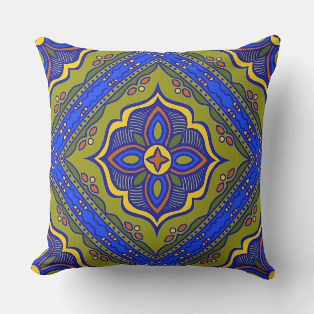 Talavera Tile Outdoor Pillow アウトドアクッション (正面)