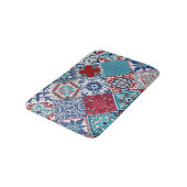 Talavera Tles Turquoise Denim Blue Red White  バスマット (アングル)