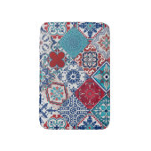 Talavera Tles Turquoise Denim Blue Red White  バスマット (正面縦)