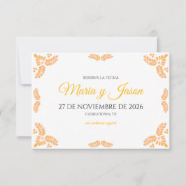 Talavera Yellow Floral Minimalist Spanish Wedding セーブザデート