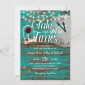 Tale as Old as Time素朴ティール（緑がかった色）Fairytale'結婚 招待状 (正面)