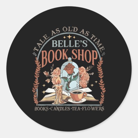 Tale As Old As Time BellesブックショップブックコーヒーB ラウンドシール (正面)