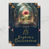 Tale as old as Time EnchantedバラQuinceanera 招待状 (正面/裏面)