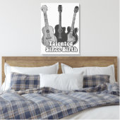 Talented since birth. vintage black & white guitar キャンバスプリント (インサイチュ (寝室))