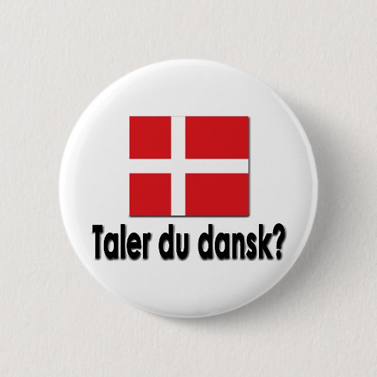 Taler du danskか。 缶バッジ (正面)