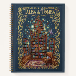Tales & Tomes Embroidered Magical Library Journal ノートブック