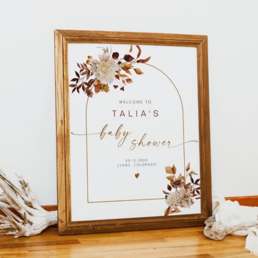 TALIAボヘミアンテラコッタアーチベイビーシャワーウェルカム ポスター