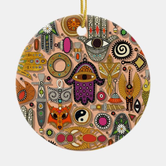 talismans peach fuzz セラミックオーナメント (正面)