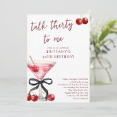 Talk 30 To Me チェリーマティーニ 30歳の誕生日 招待状 (スタンド正面)