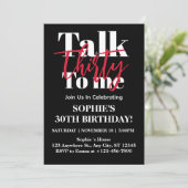 Talk 30 To Me モダン30歳の誕生日パーティー 招待状 (スタンド正面)