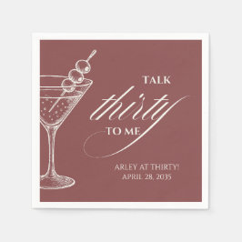Talk 30 to me モダン ミニマリスト 30歳の誕生日 スタンダードカクテルナプキン