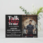 Talk 30 To Me 30歳の誕生日パーティー写真 招待状 (スタンド正面)