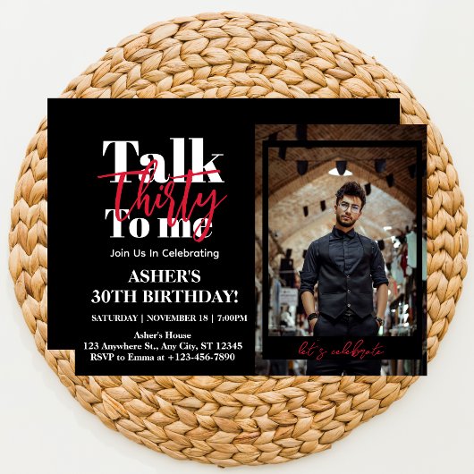 Talk 30 To Me 30歳の誕生日パーティー写真 招待状