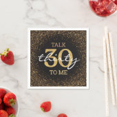 talk 30 to me birthday party gold black glitter スタンダードカクテルナプキン (インサイチュ)