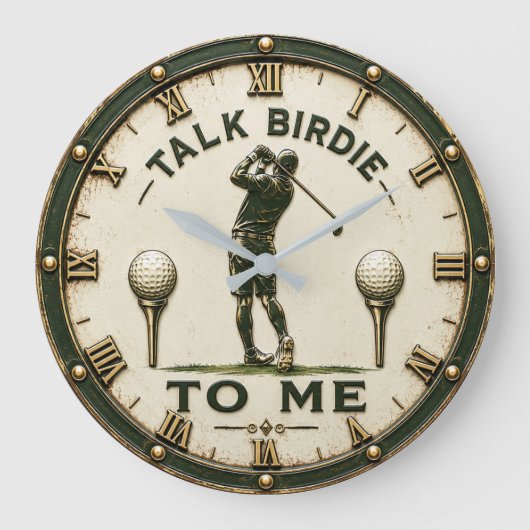 Talk Birdie to Me Golf ラージ壁時計 (正面)