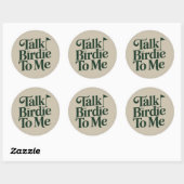 Talk Birdie To Me Golf Funny Girly Golfer Lover ラウンドシール (シート)