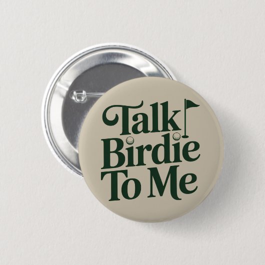 Talk Birdie To Me Golf Funny Girly Golfer Lover 缶バッジ (正面&裏面)