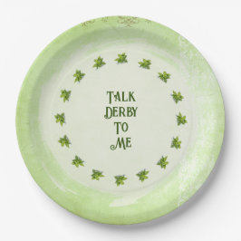 Talk Derby To Me Mint Julep Green Customizable ペーパープレート
