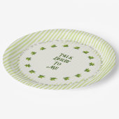 Talk Derby To Me Mint Julep Green Striped ペーパープレート (アングル)