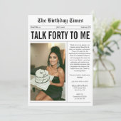 Talk Forty To Me 誕生日新聞 40歳の誕生日 招待状 (スタンド正面)