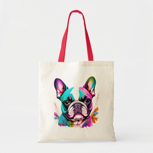 Talk Frenchie to me tote bag トートバッグ (正面)