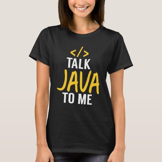 Talk Java - Javaソフトウェア開発者コード Tシャツ (正面)