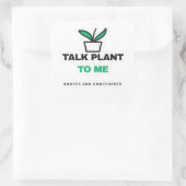 Talk Plant To Me Funny Plant Sticker スクエアシール (バッグ)