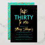 Talk Thirty To Meヒョウティール（緑がかった色）金ゴールド30歳 箔招待状<br><div class="desc">リトルかわいらしベイリー店で誕生日招待状をもっと！</div>