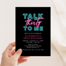 Talk Thirty To Me ダーティー30 ネオンブルーとピンクの誕生日