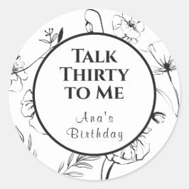 Talk Thirty To Me ブラック フラワー ファヴォー ラウンドシール
